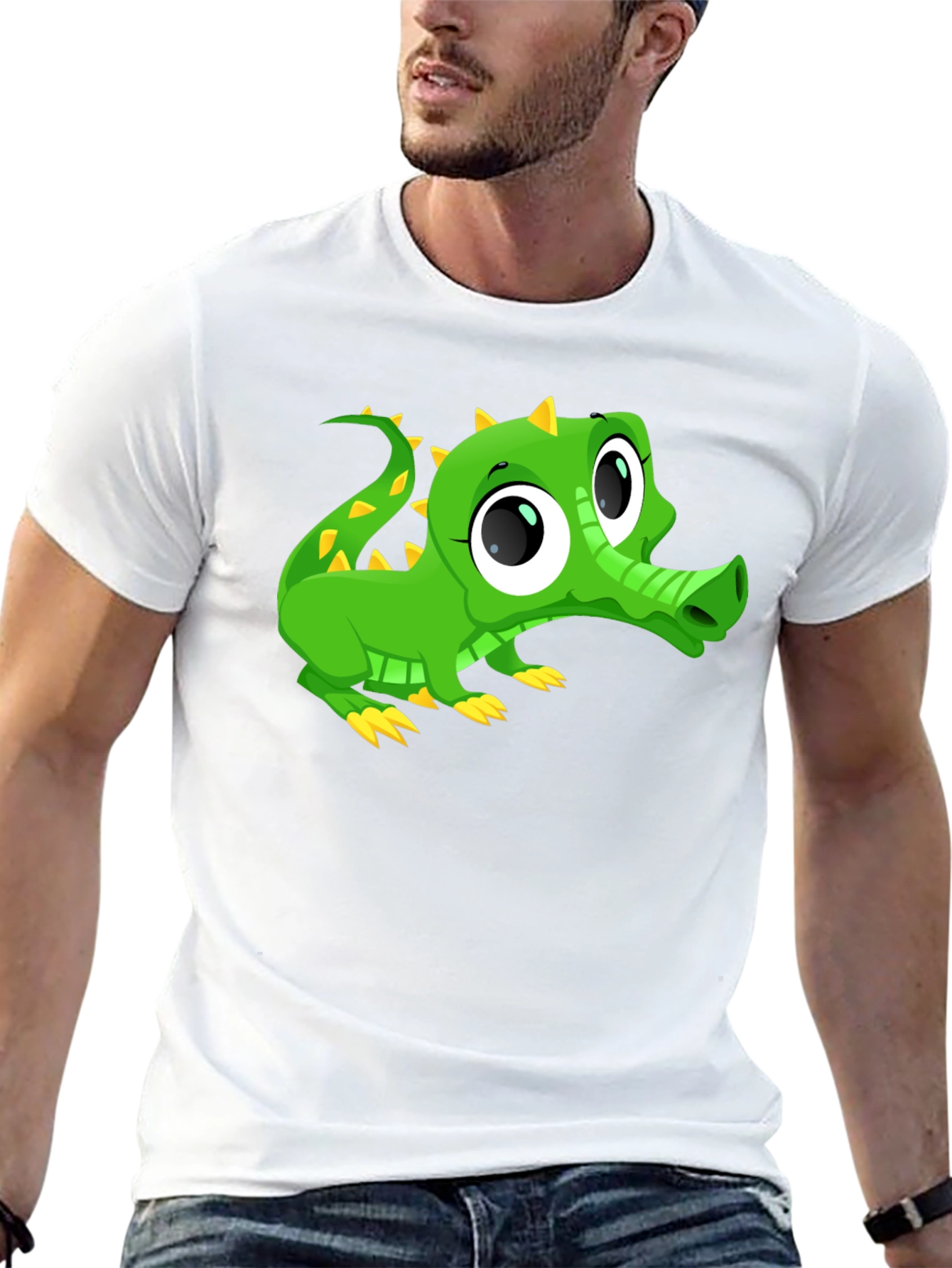 Cute Cartoon Alligator Graphic T-Shirt
