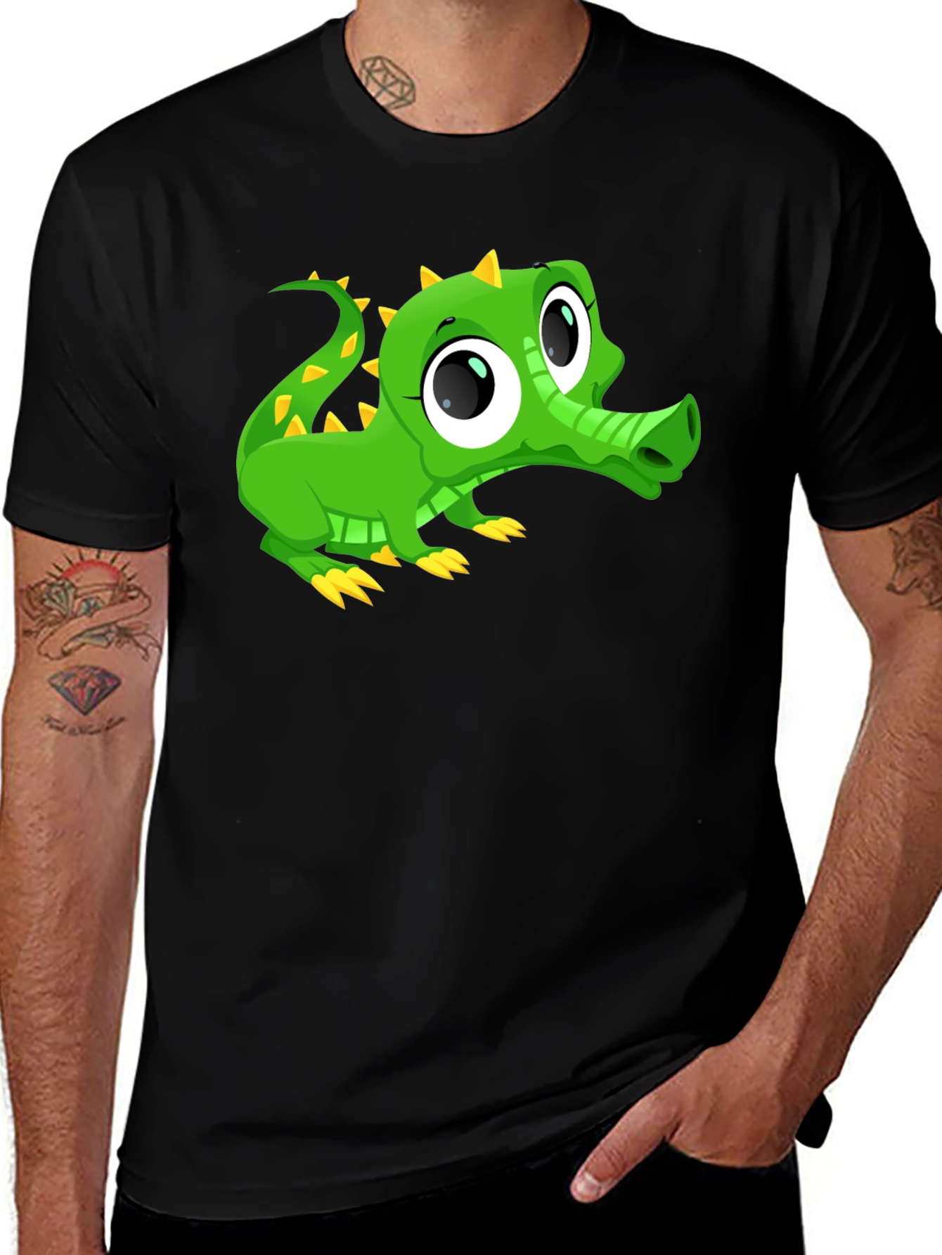 Cute Cartoon Alligator Graphic T-Shirt