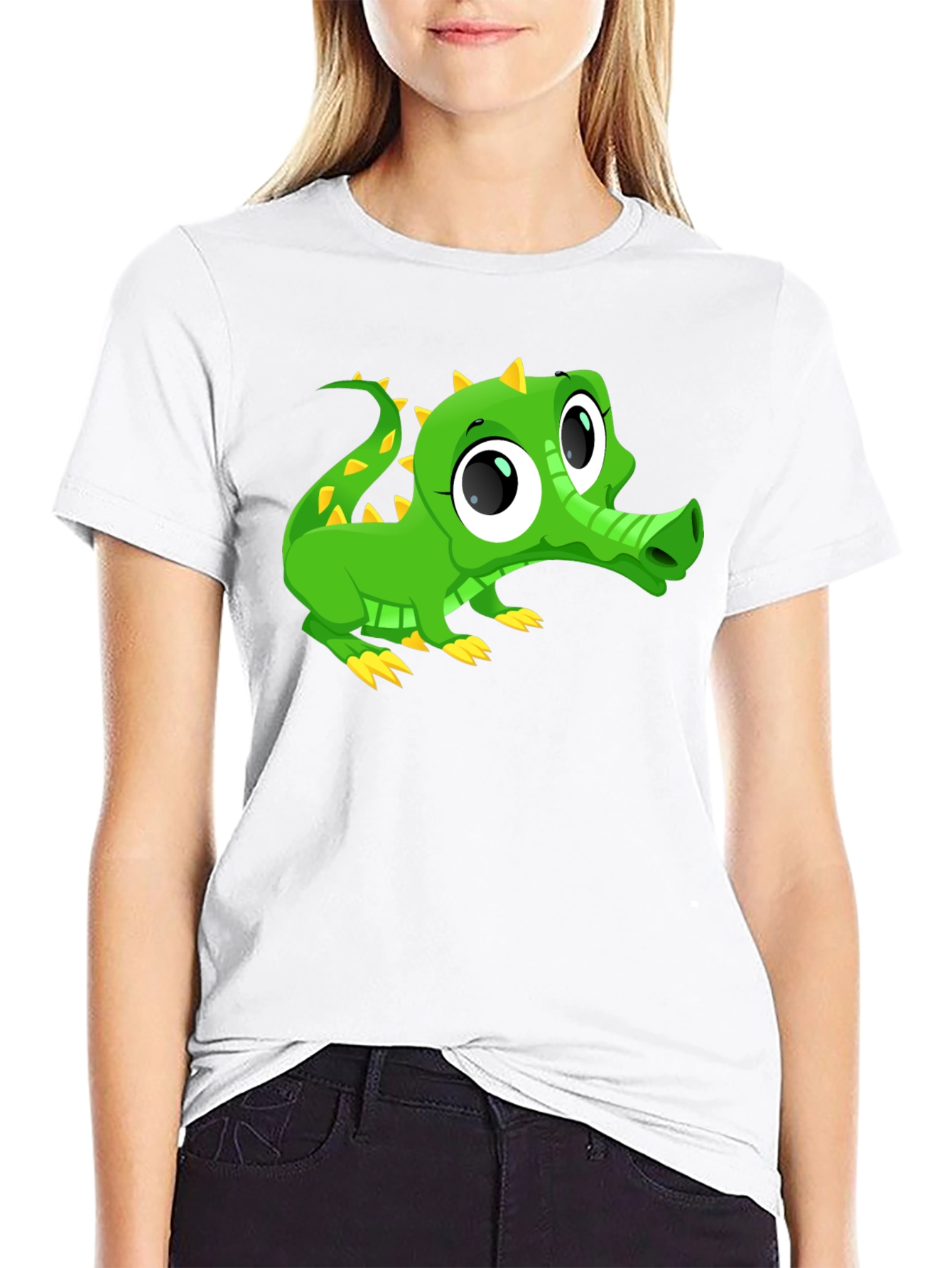 Cute Cartoon Alligator Graphic T-Shirt