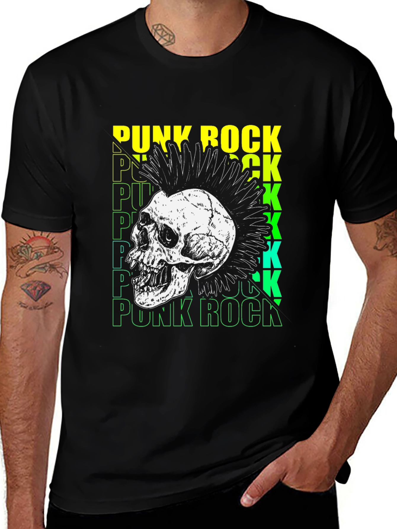 Punk Rock Skull T-Shirt - Edgy Graphic Tee