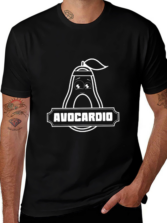 Avocardio Black Graphic Tee - Gym Workout Avocado Cardio
