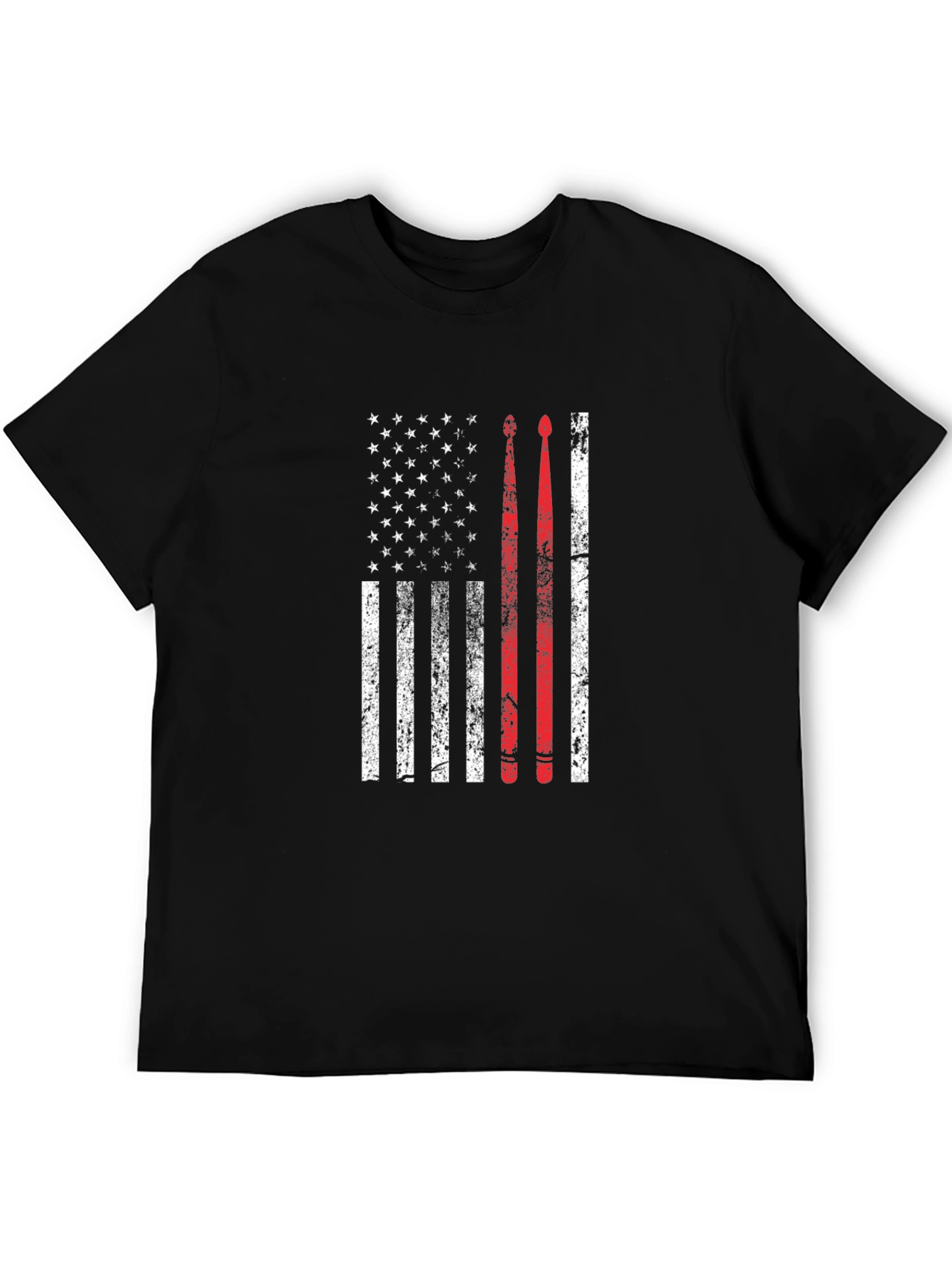 Drummer American Flag Graphic T-Shirt