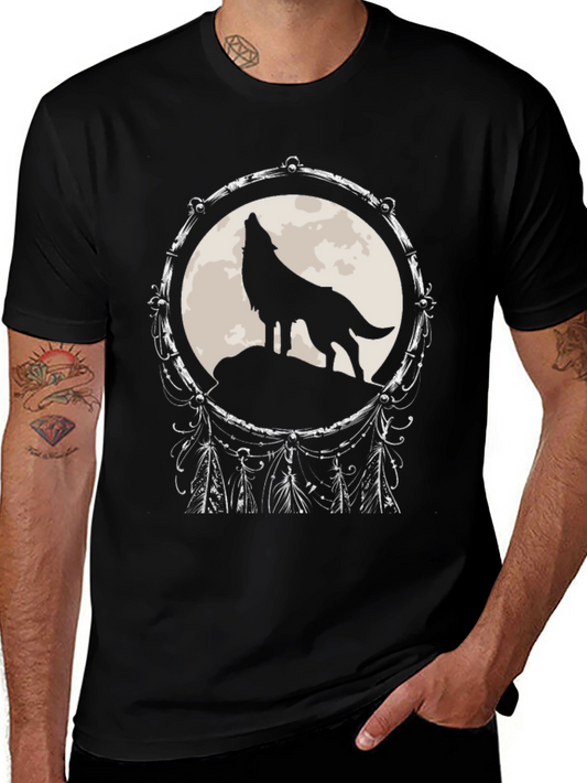 Wolf Dreamcatcher T-Shirt - Black Graphic Tee