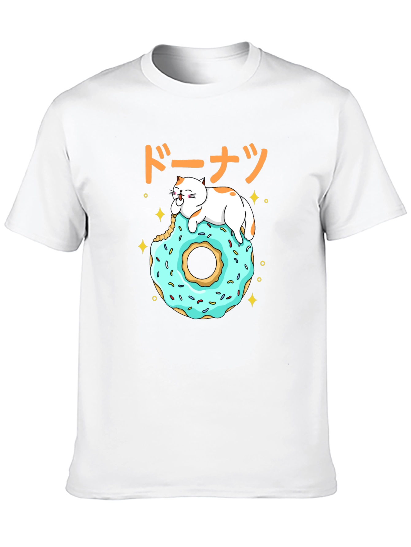 Cat on Donut T-Shirt - Kawaii Japanese Style