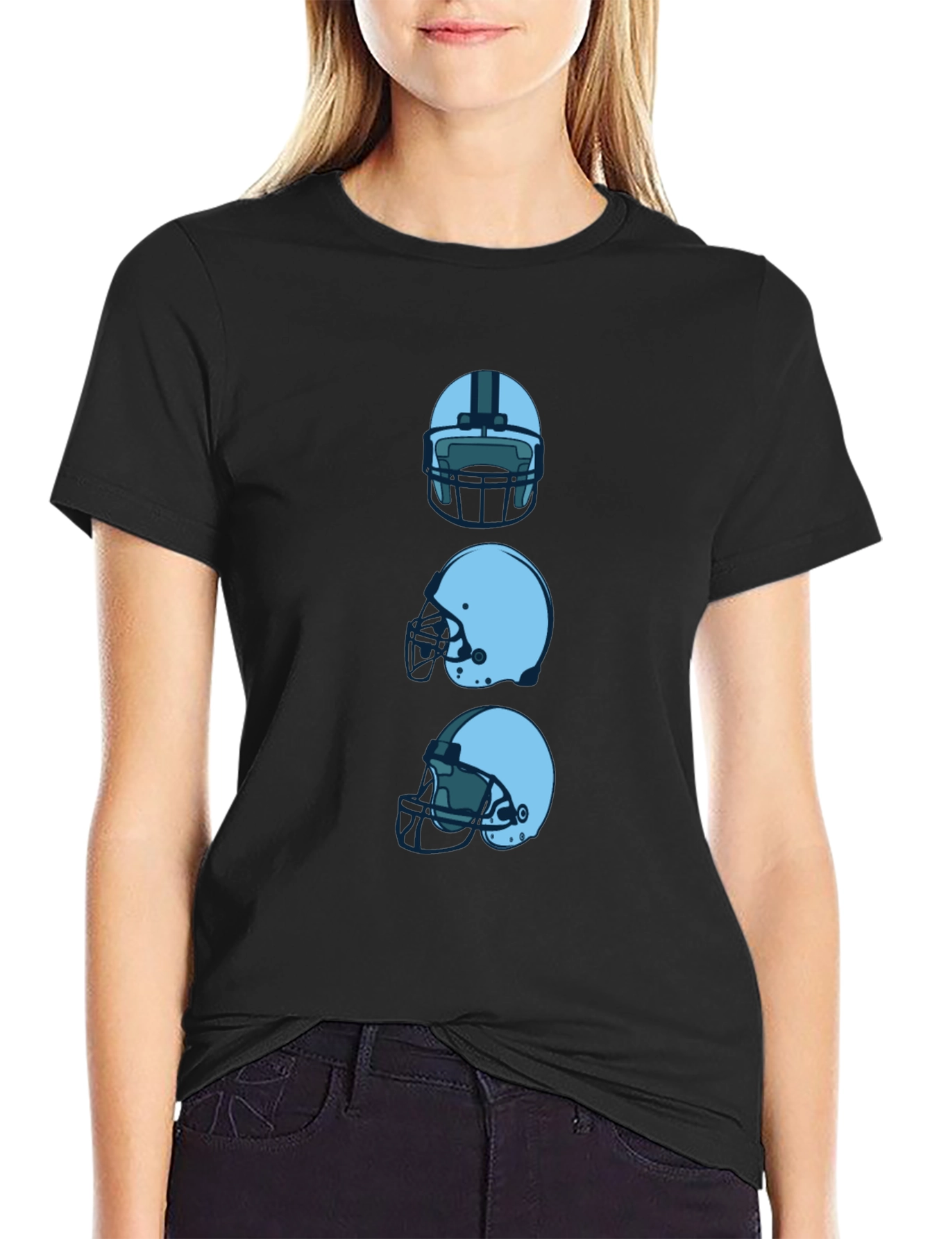 Football Helmet Graphic Tee - Black T-Shirt