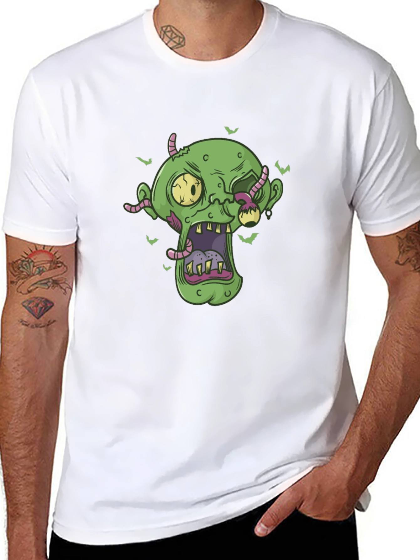 Zombie Head Halloween Graphic Tee