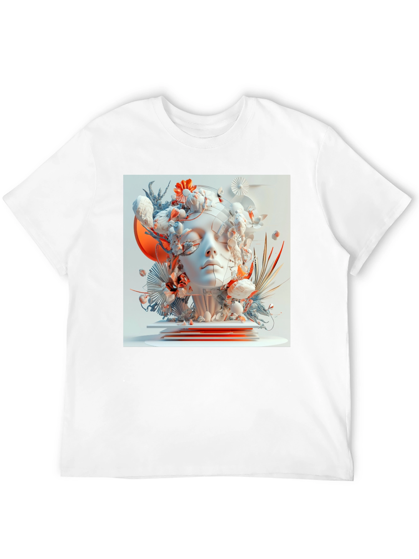 Abstract Floral Face Black Graphic Tee