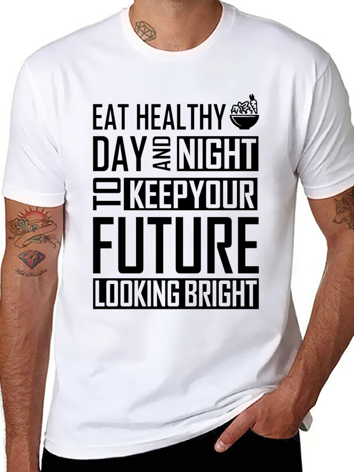 Eat Healthy Day and Night T-Shirt