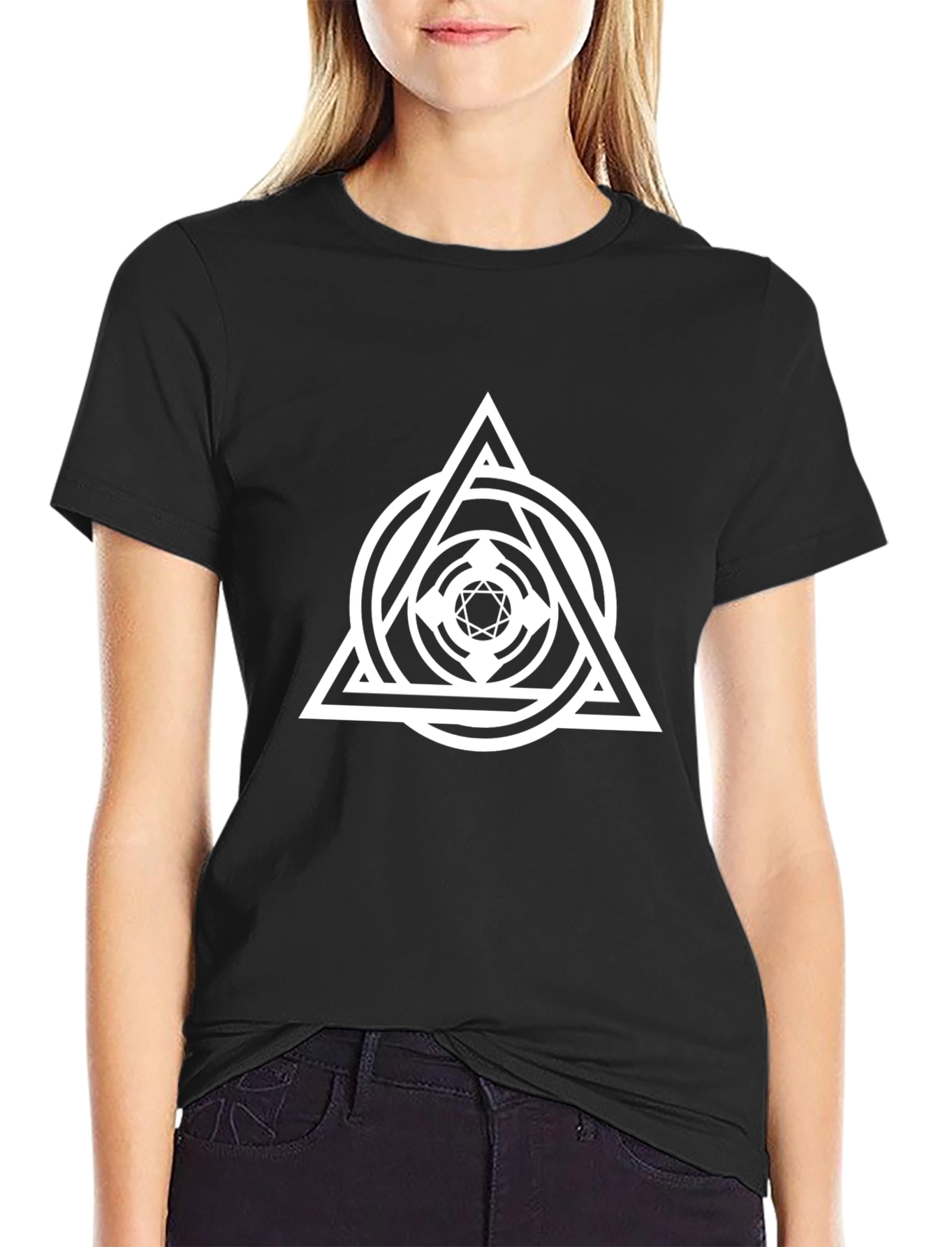 Geometric Symbol Black T-Shirt