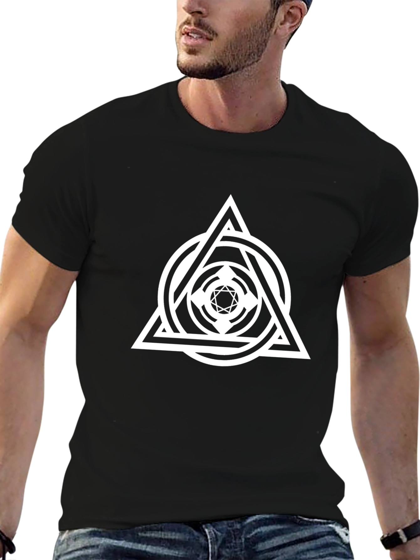 Geometric Symbol Black T-Shirt