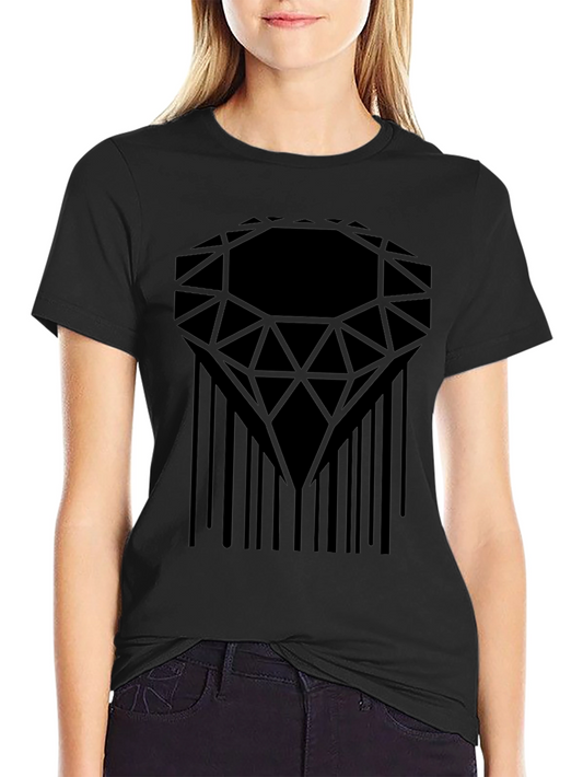 Geometric Diamond Barcode Graphic Tee - Modern Style