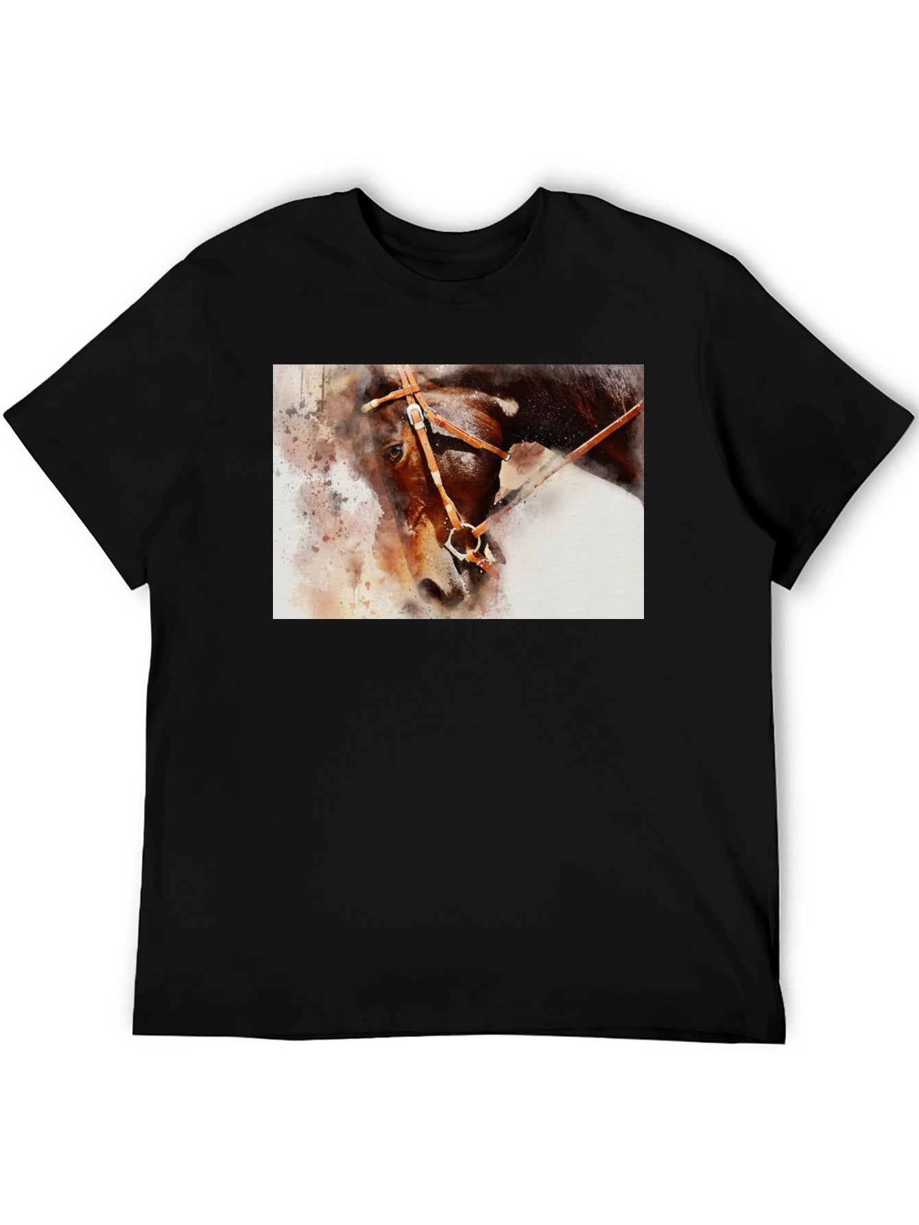Horse Painting Graphic Black T-Shirt