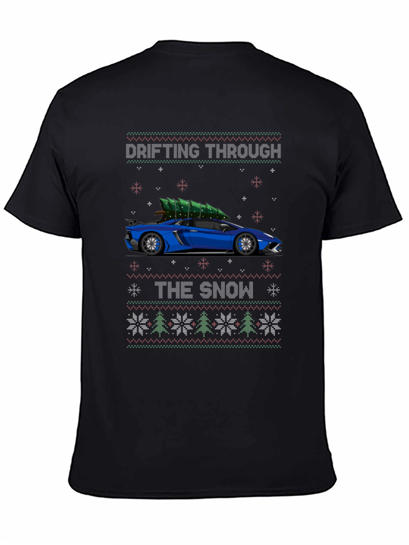 Drifting Through the Snow Car Christmas T-Shirt
