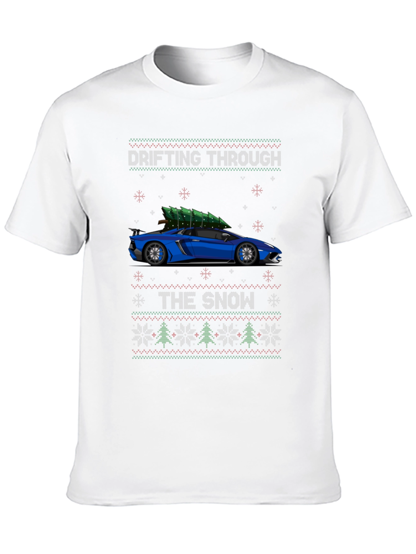 Drifting Through the Snow Car Christmas T-Shirt