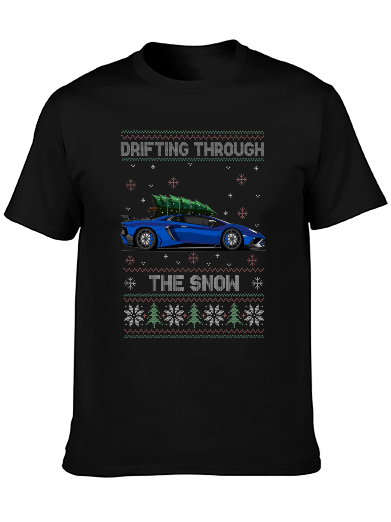Drifting Through the Snow Car Christmas T-Shirt