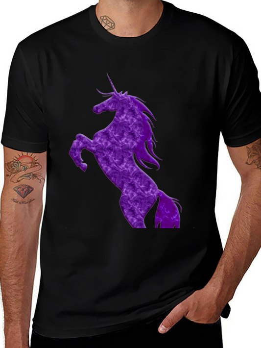 Unicorn Graphic T-Shirt - Black Cotton Blend
