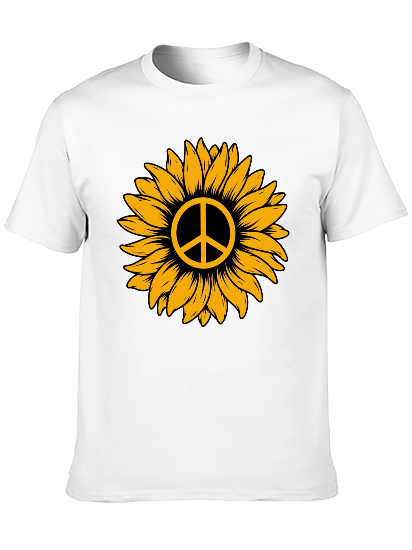 Sunflower Peace Sign Graphic Tee - Stylish Comfort