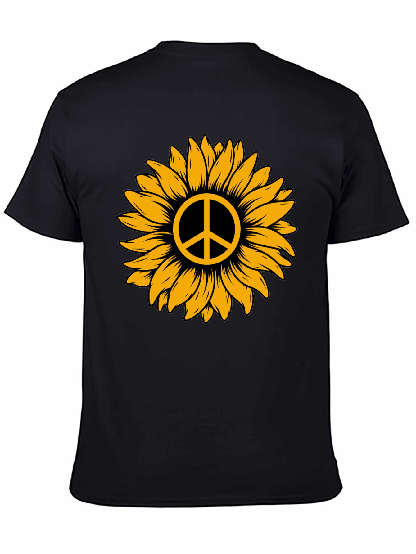 Sunflower Peace Sign Graphic Tee - Stylish Comfort