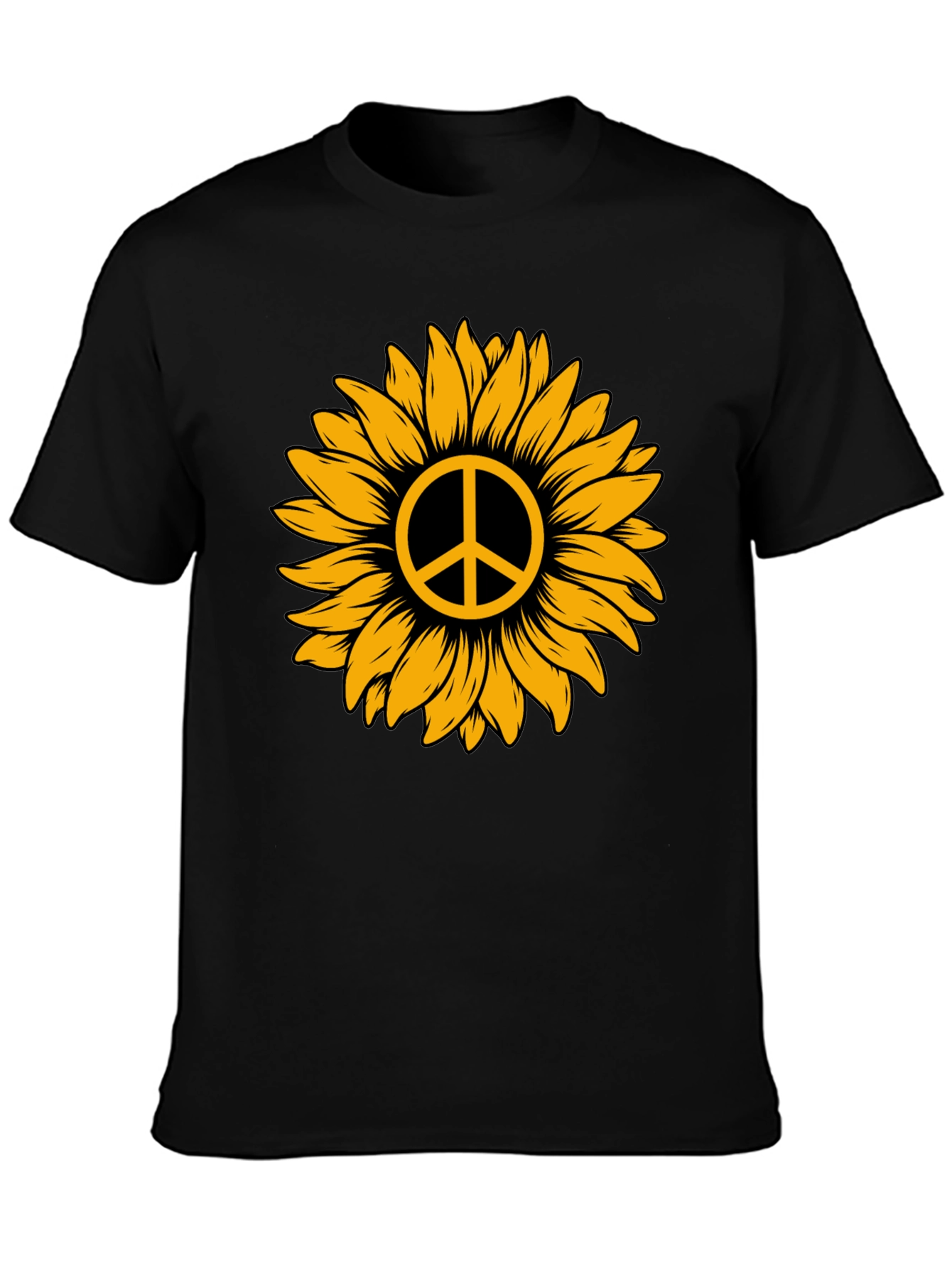 Sunflower Peace Sign Graphic Tee - Stylish Comfort