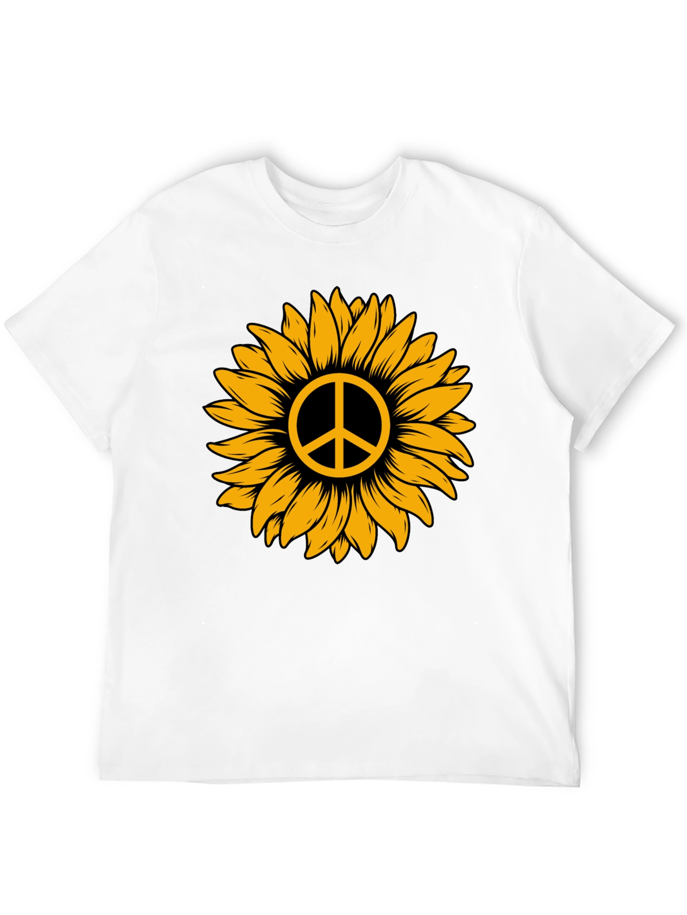 Sunflower Peace Sign Graphic Tee - Stylish Comfort