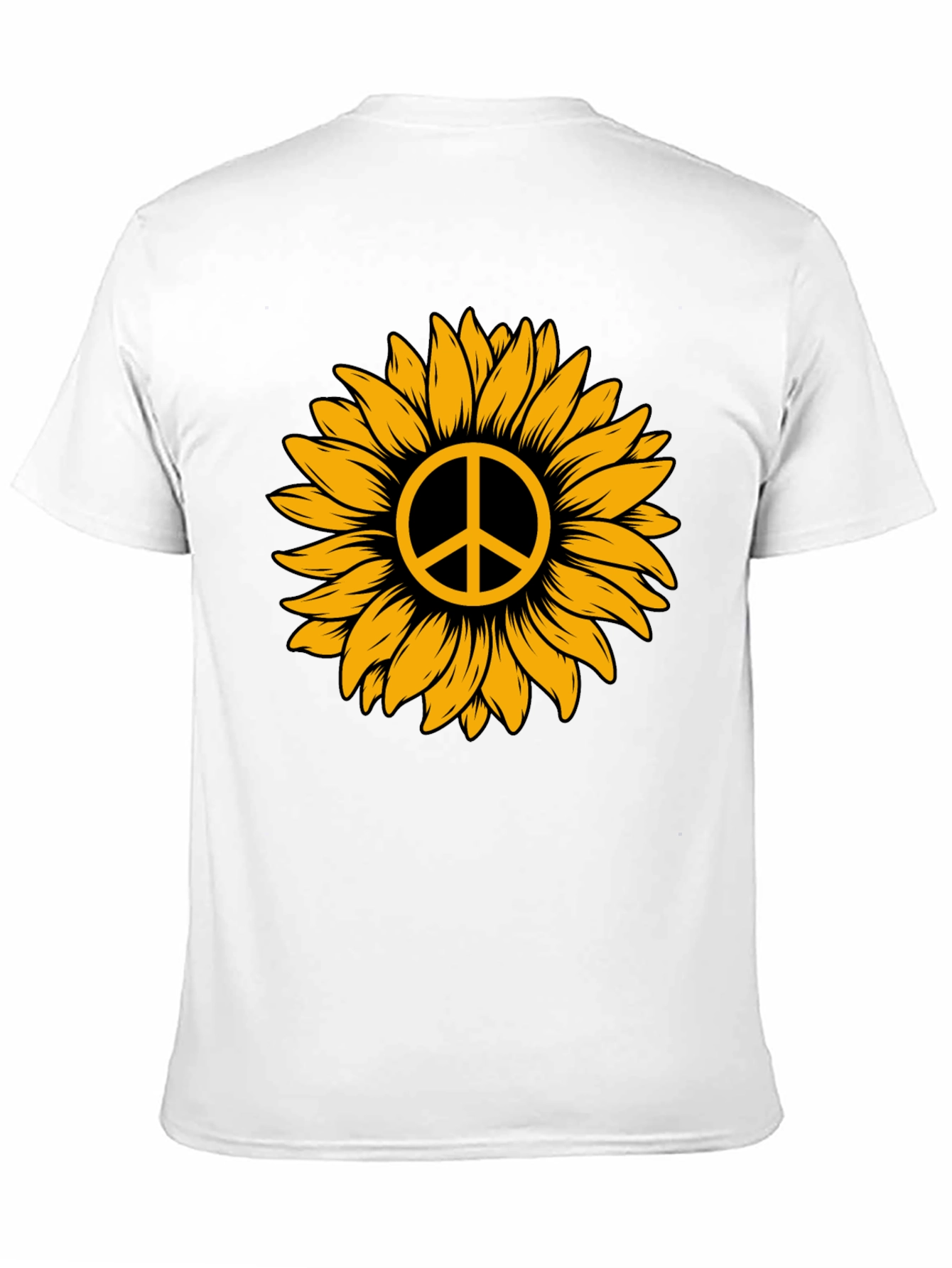 Sunflower Peace Sign Graphic Tee - Stylish Comfort