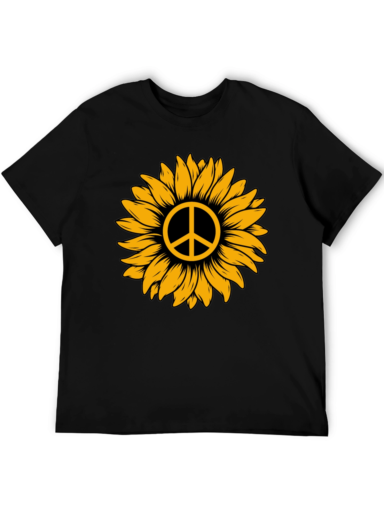 Sunflower Peace Sign Graphic Tee - Stylish Comfort