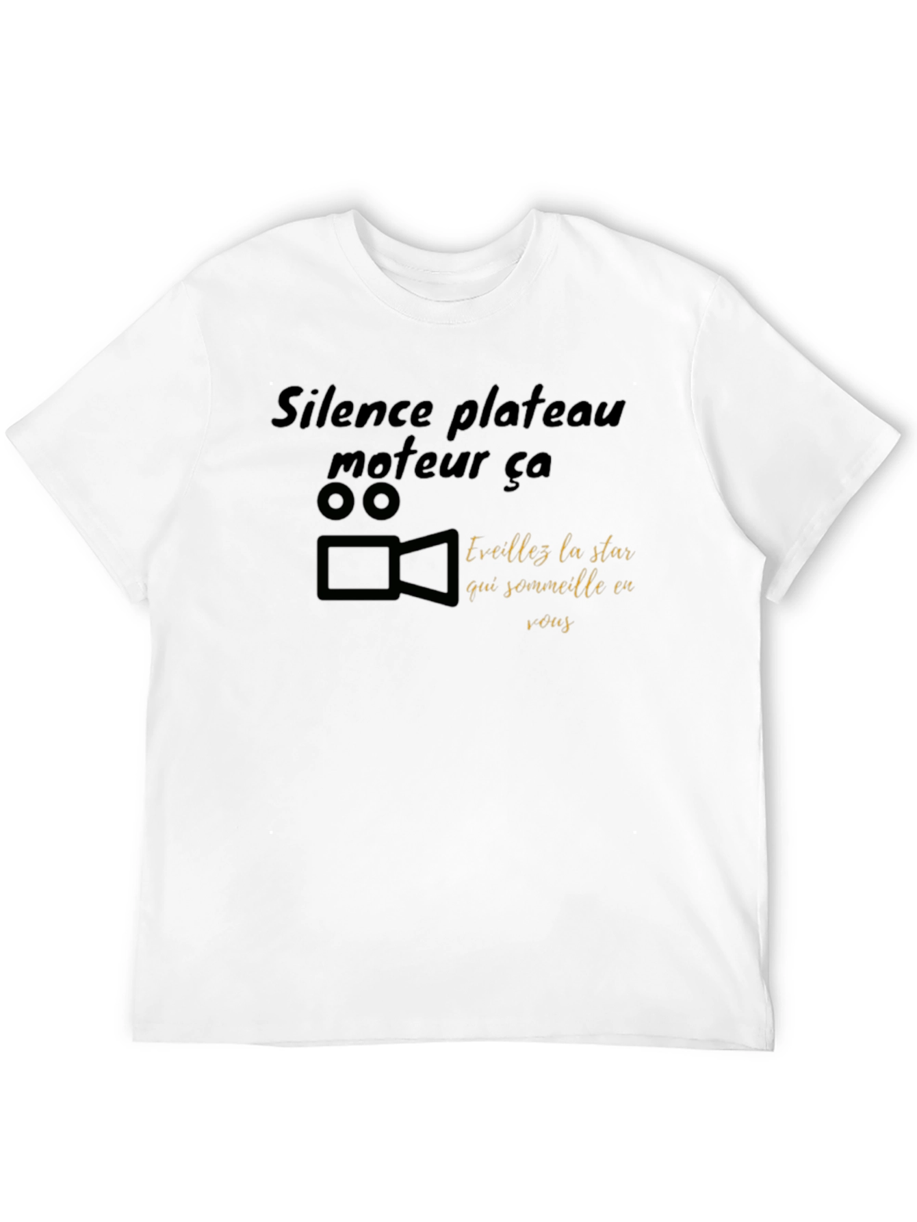 Black T-Shirt with Movie Theme Graphic