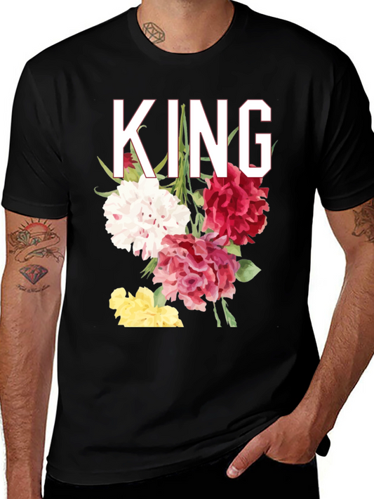 Floral King Graphic T-Shirt - Stylish Mens Tee