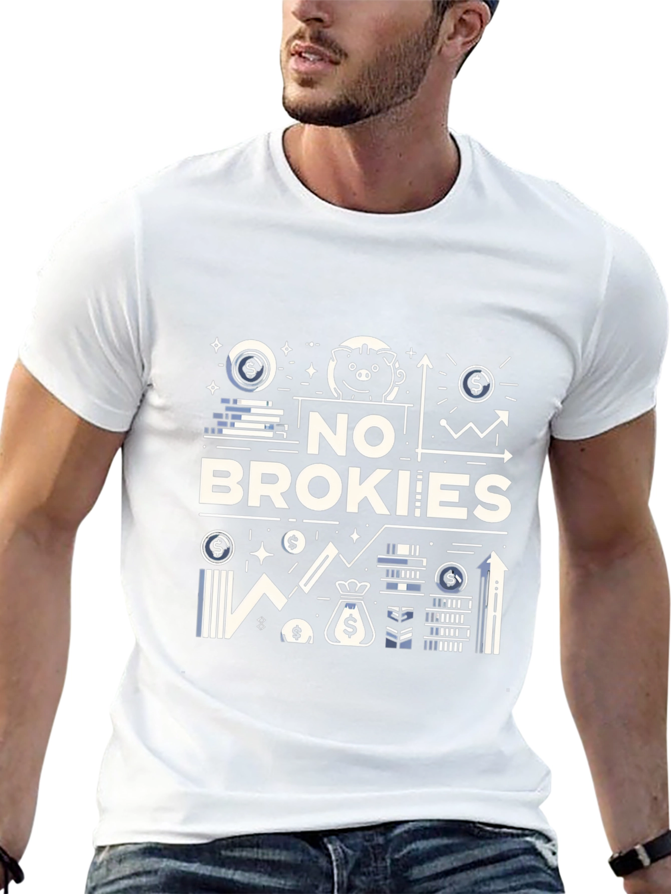 No Brokies T-Shirt - Money & Finance Design