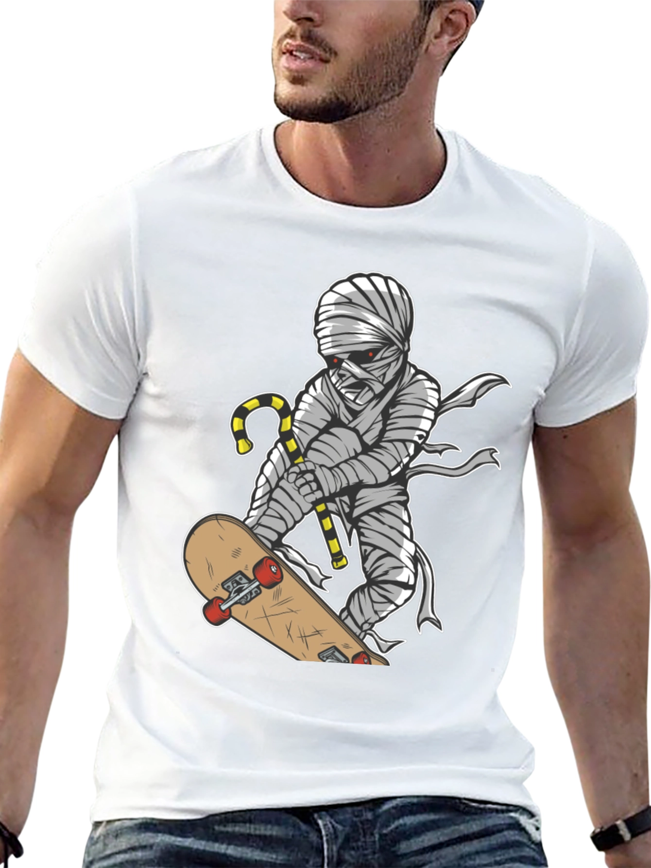 Mummy Skateboarder Graphic Tee