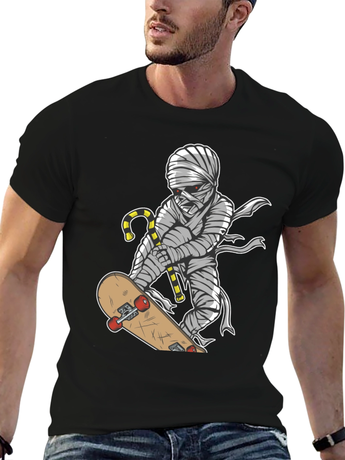 Mummy Skateboarder Graphic Tee