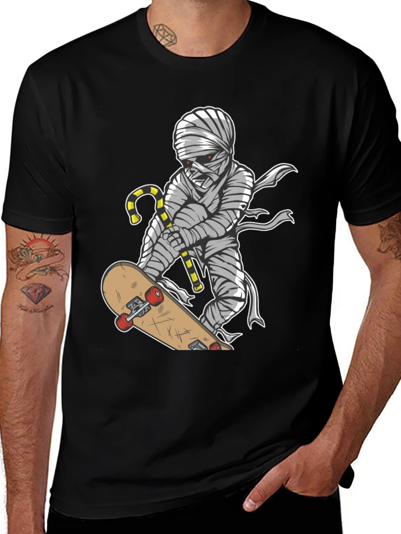 Mummy Skateboarder Graphic Tee