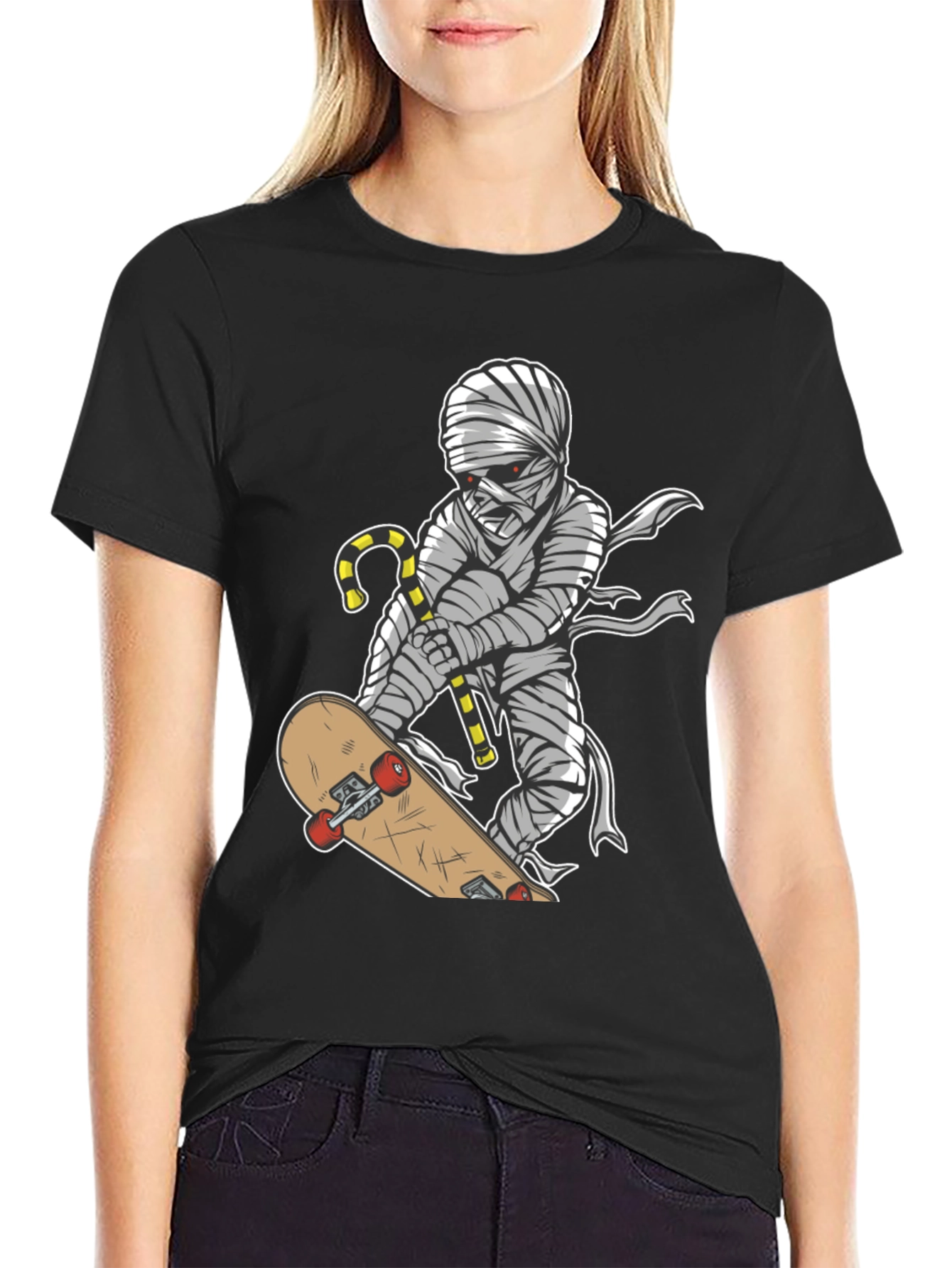 Mummy Skateboarder Graphic Tee