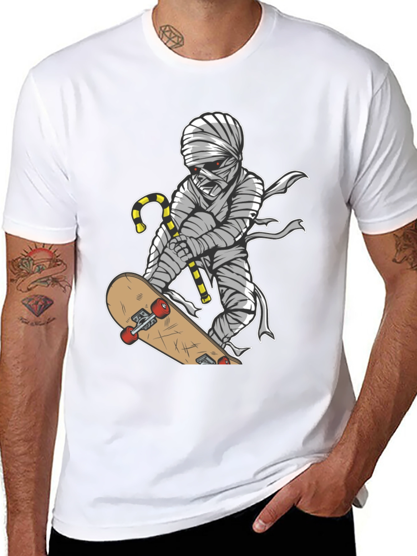 Mummy Skateboarder Graphic Tee