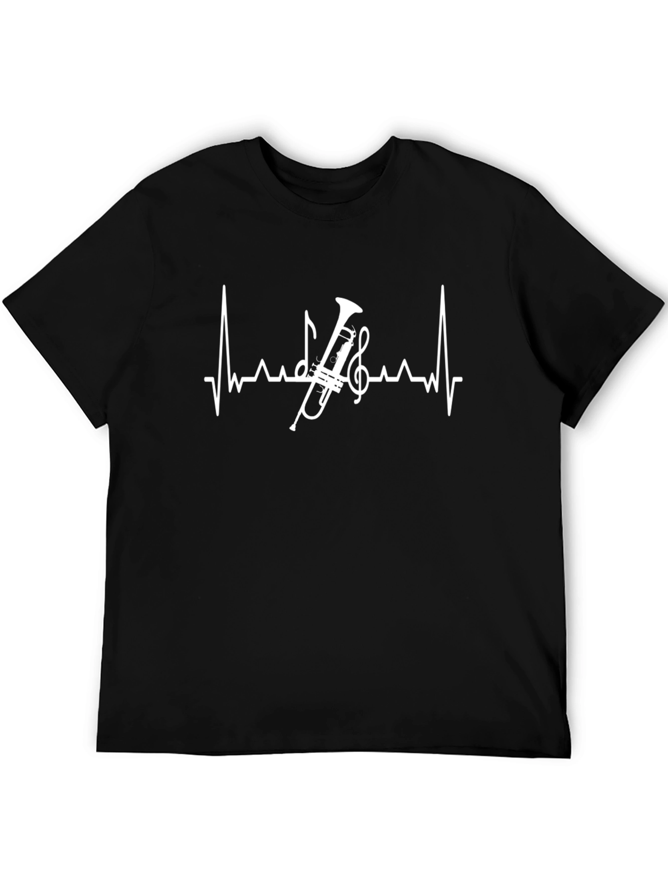 Music Lovers Trumpet Heartbeat Graphic Tee