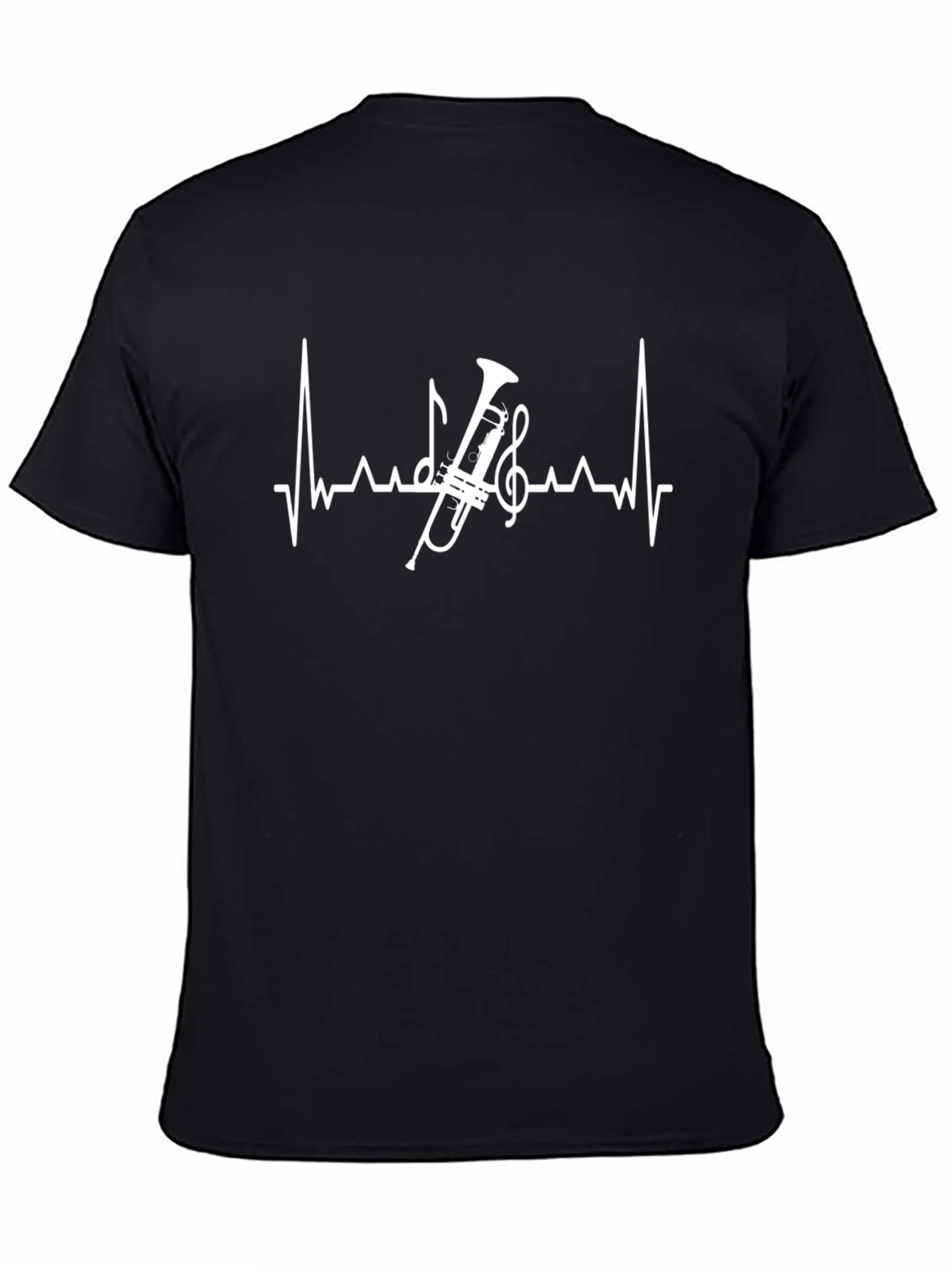 Music Lovers Trumpet Heartbeat Graphic Tee