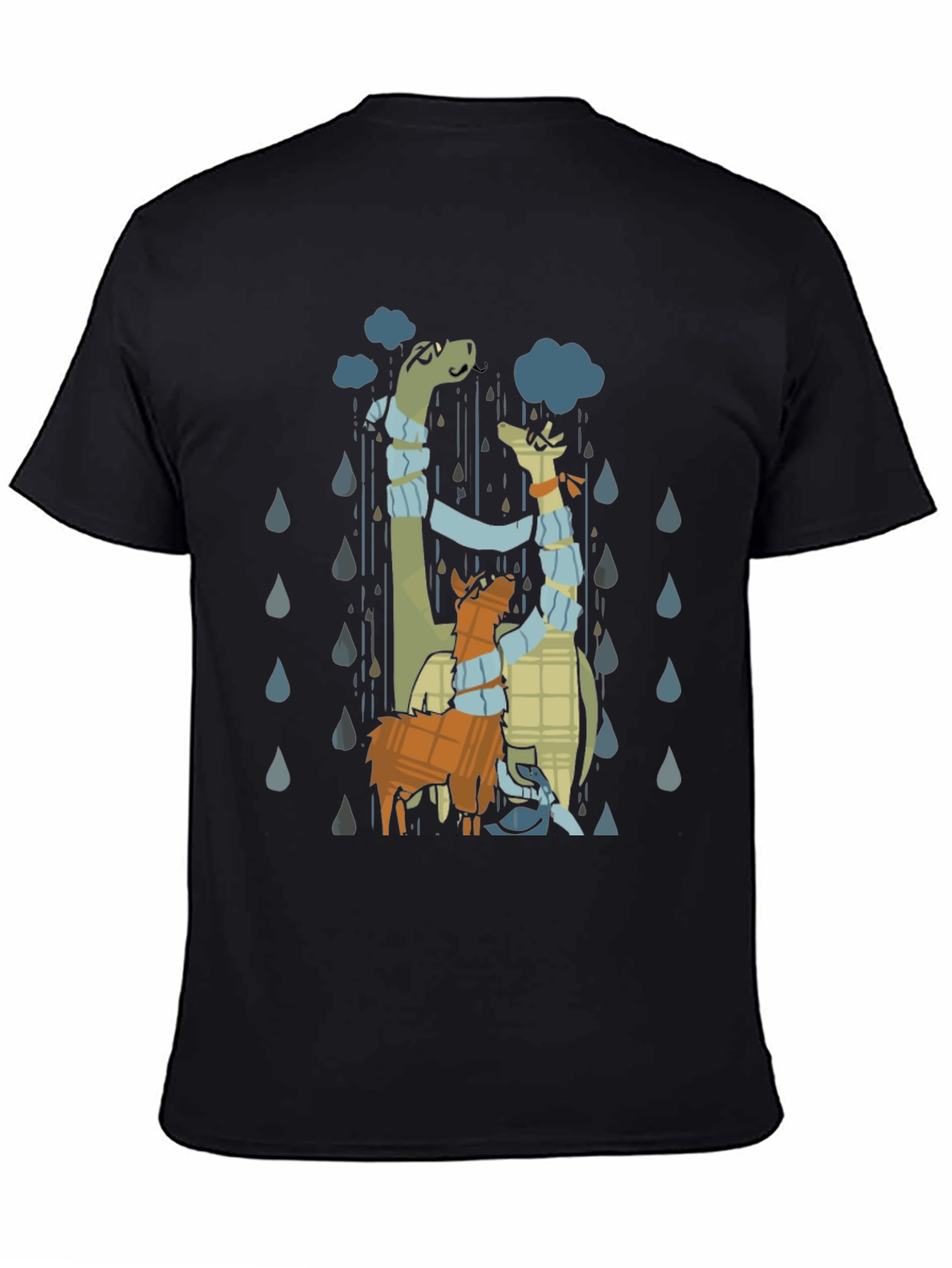 Rainy Day Dino & Llama Graphic T-Shirt