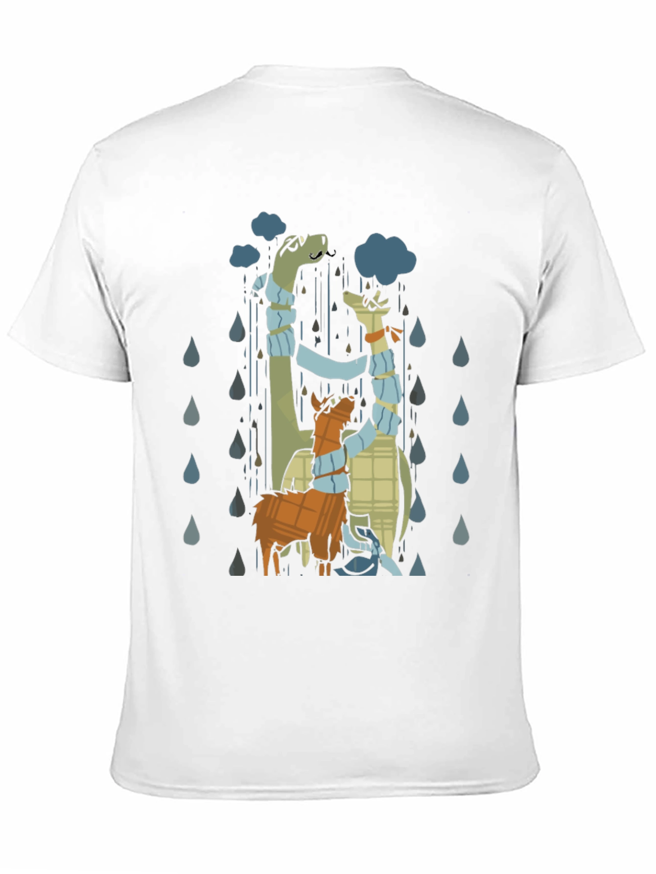 Rainy Day Dino & Llama Graphic T-Shirt