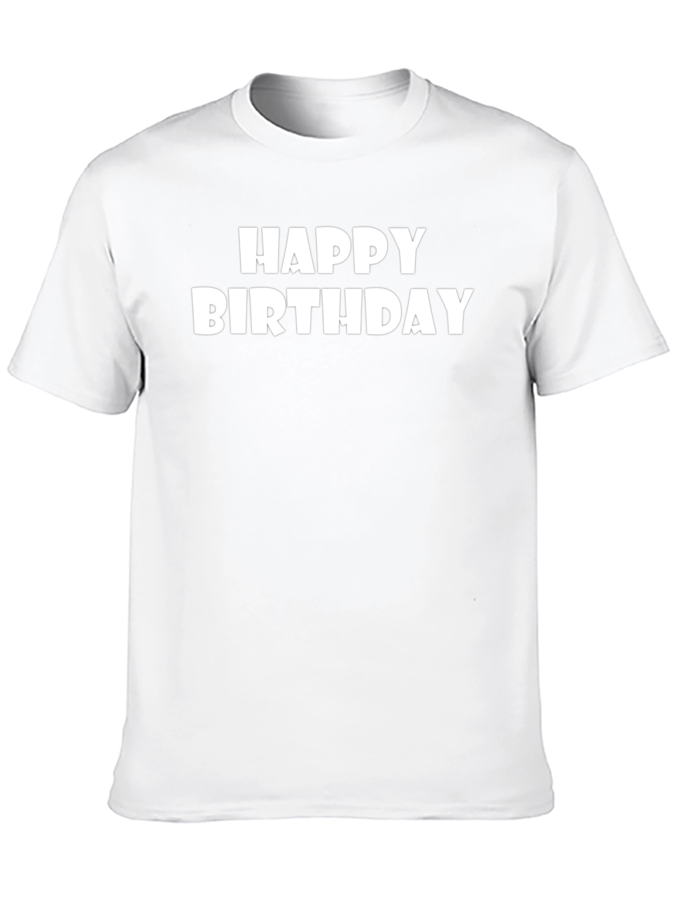 Happy Birthday Graphic Tee - Black Cotton Blend