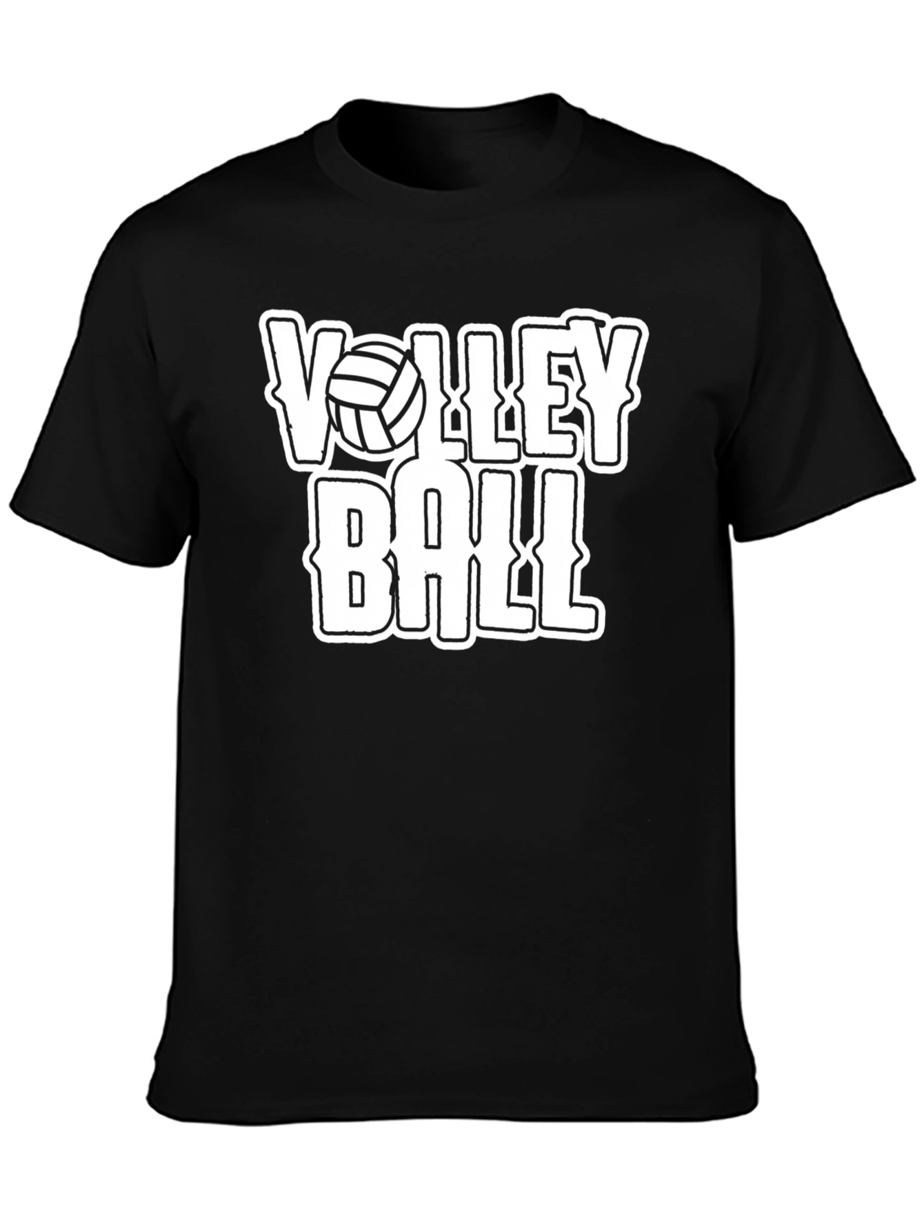 Volleyball Graphic T-Shirt - Black Cotton Tee