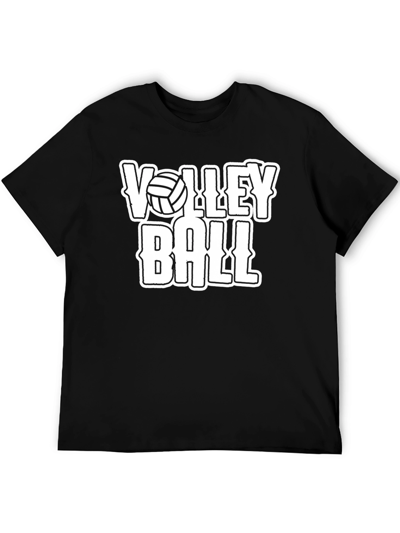 Volleyball Graphic T-Shirt - Black Cotton Tee
