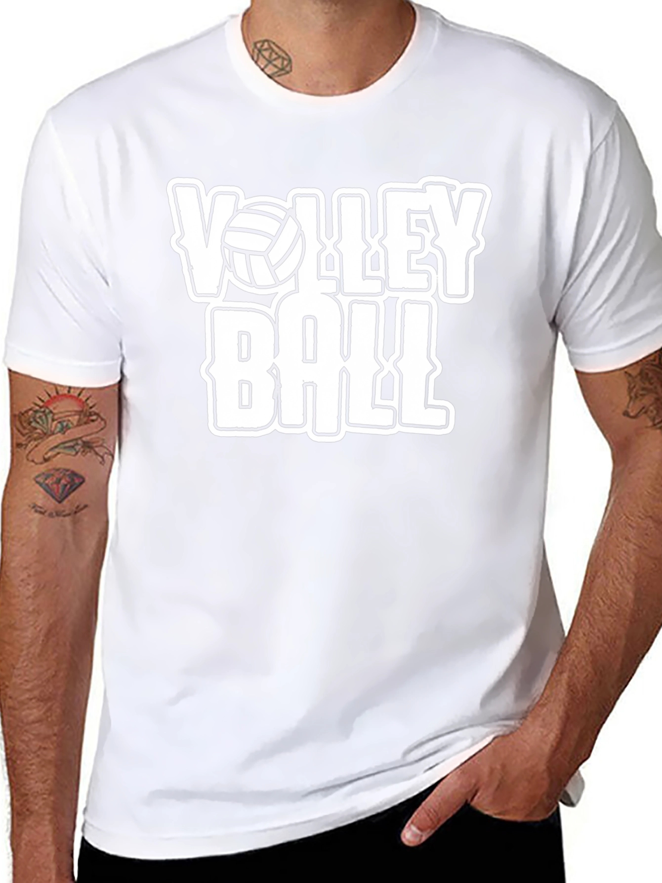 Volleyball Graphic T-Shirt - Black Cotton Tee