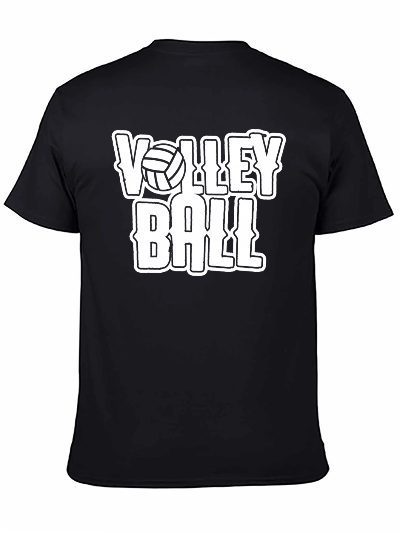 Volleyball Graphic T-Shirt - Black Cotton Tee