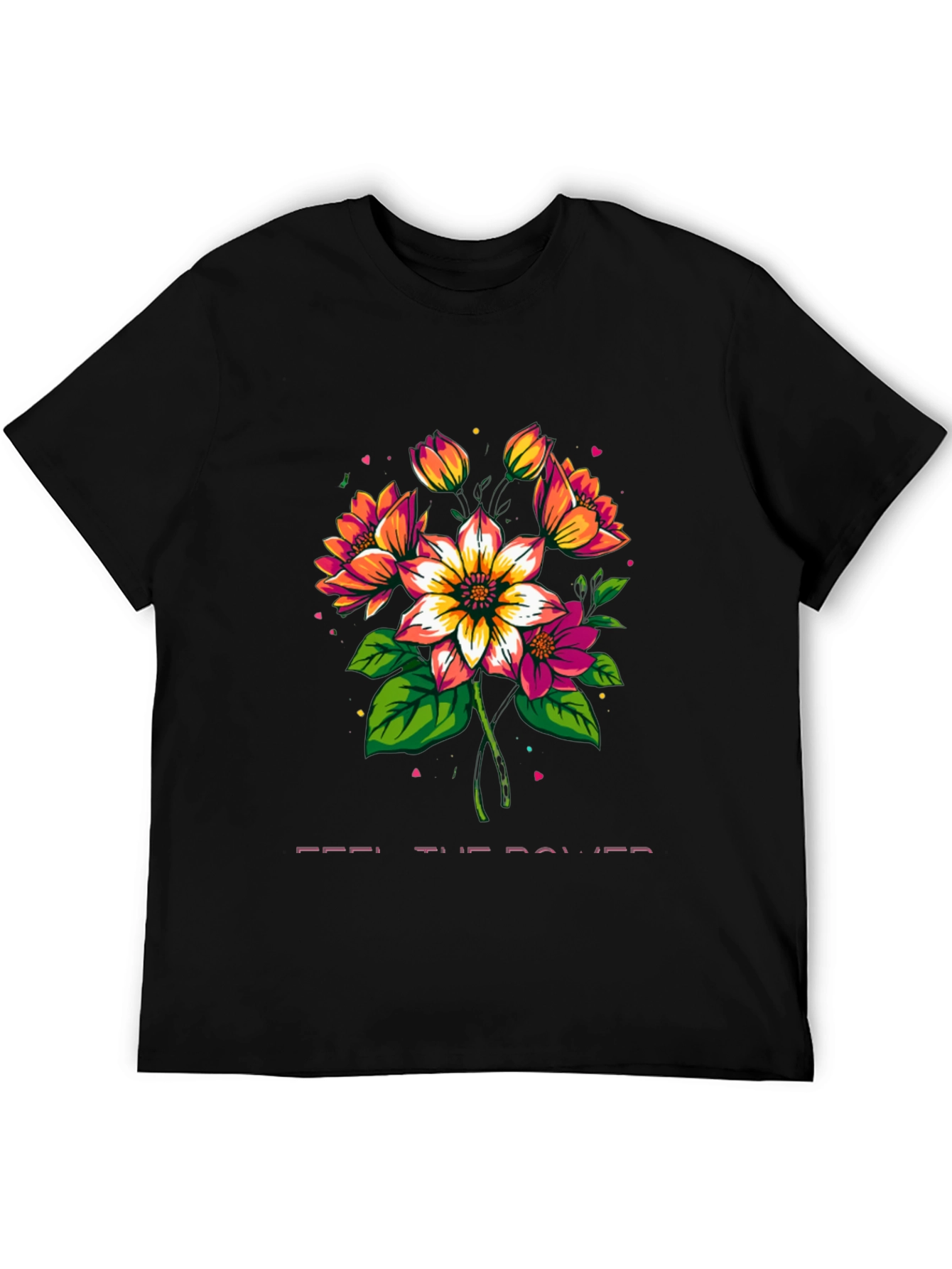 Floral Power Tee - Artistic Graphic Print
