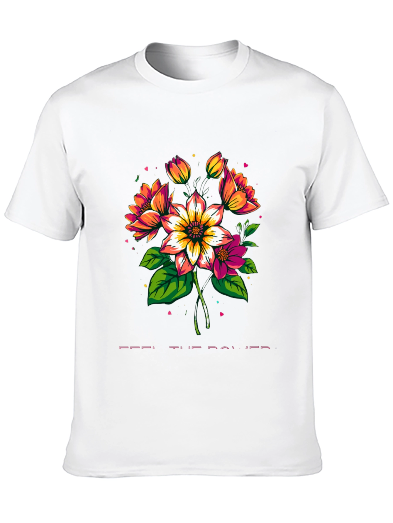 Floral Power Tee - Artistic Graphic Print