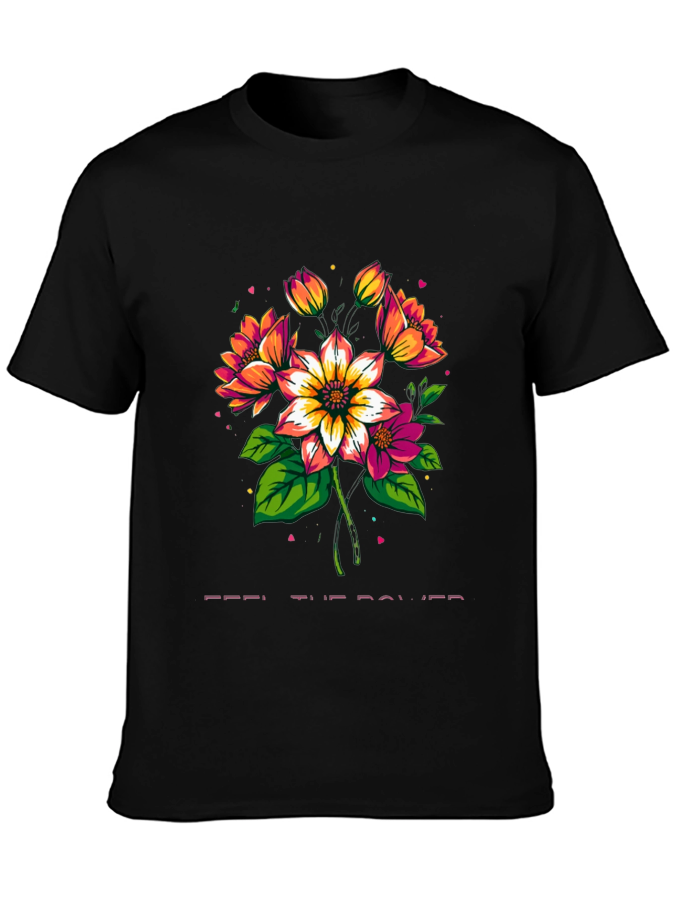 Floral Power Tee - Artistic Graphic Print