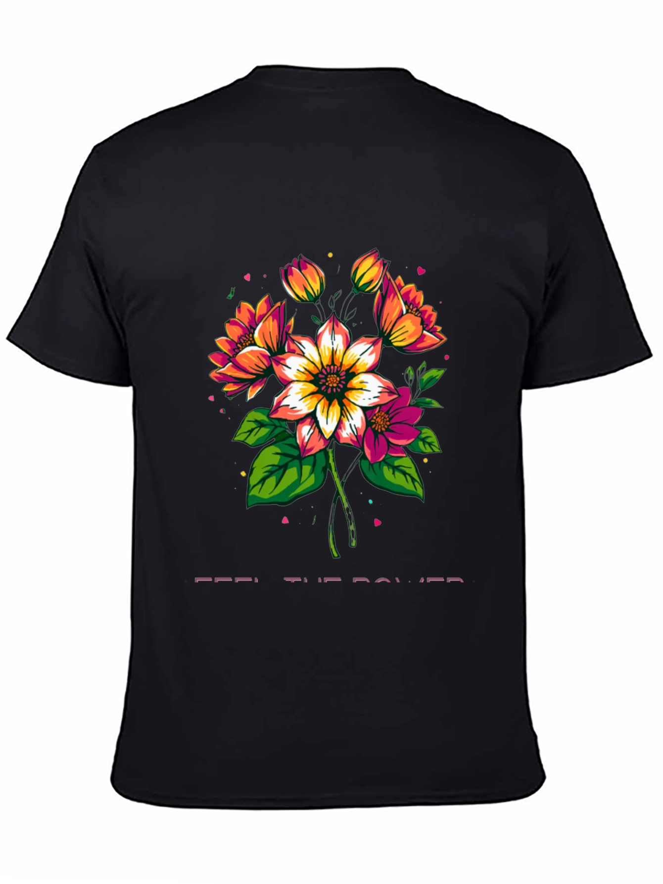 Floral Power Tee - Artistic Graphic Print