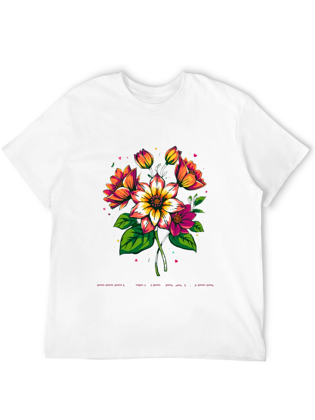 Floral Power Tee - Artistic Graphic Print
