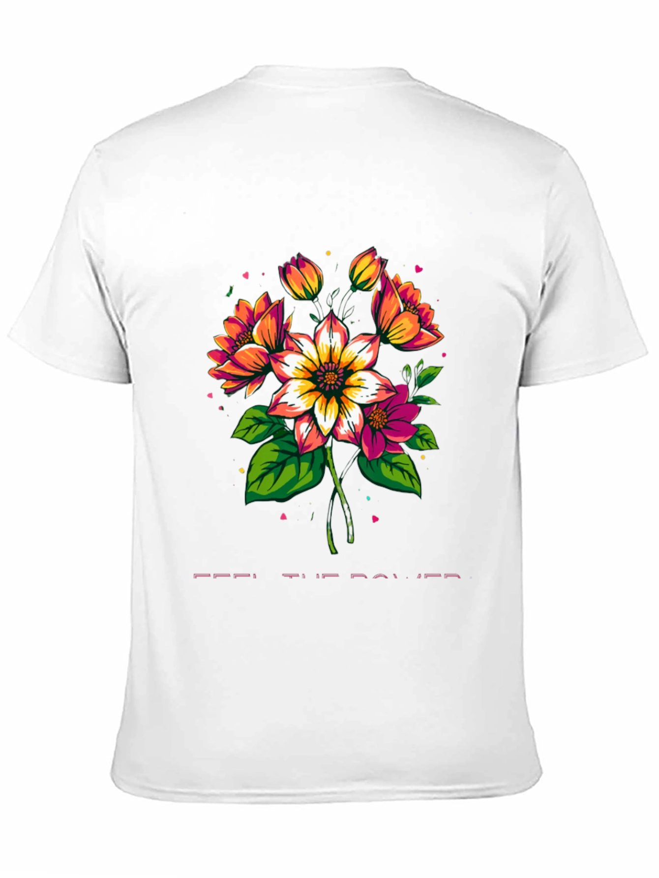 Floral Power Tee - Artistic Graphic Print