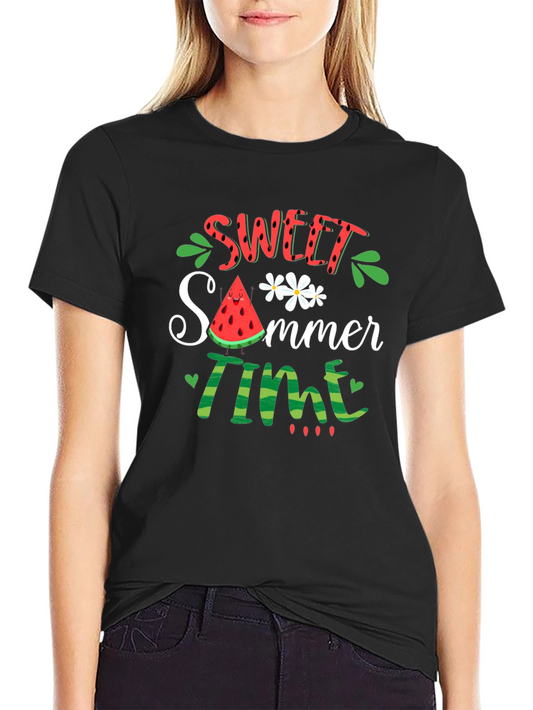 Sweet Summer Time Graphic Tee - Black